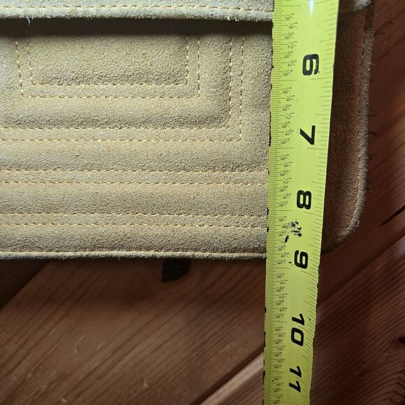 Zara Women Suede Yellow Shoulder Bag Wolf Detail Small - Picture 11 of 12